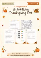 Vorschau - Mal- und Bastelvorlagen - Klanggeschichte Thanksgiving-Fest (Jg. 3-6) - Deckblatt
