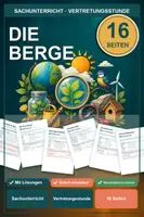 Vorschau - Arbeitsblätter - Vertretungsstunde Sachunterricht Die Berge Klasse 3-5 - Deckblatt