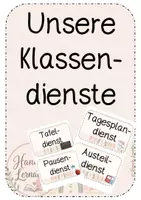Vorschau - Poster - Klassendienste zum Aushängen im Klassenzimmer - Deckblatt