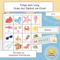 Vorschau - Stationenlernen - Folge dem Weg – Räumliche Orientierung im Winter | Richtungen & Raster - Deckblatt