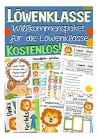 Vorschau - Mal- und Bastelvorlagen - Kostenlos Schulanfang Löwenklasse - Deckblatt