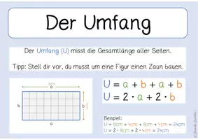 Vorschau - Poster - Lernplakate -Rauminhalt, Umfang und Flächeninhalt - Seite 3