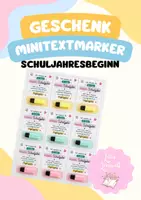 Vorschau - Anderer Materialtyp - Geschenk Schuljahresbeginn Minitextmarker - Deckblatt