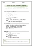 Vorschau - Merkblätter - Werbestrategien - Ernährung und Soziales 9. / 10. - Seite 1