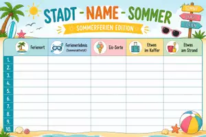 Vorschau - Arbeitsblätter - Stadt – Name – Ferien | Spiel Klasse 5| 4 Jahreszeiten - Seite 1