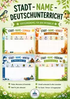 Vorschau - Arbeitsblätter - Stadt – Name – Ferien | Spiel Klasse 5| 4 Jahreszeiten - Deckblatt
