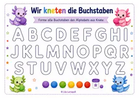 Vorschau - Arbeitsblätter - Knetvorlagen Buchstaben A–Z zum Nachformen mit Knete - Seite 1