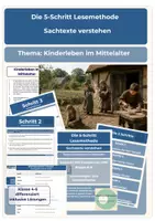 Vorschau - Unterrichtsreihen - 5-Schritt-Lesemethode Mittelalter-Kinderleben differenziert Klasse 4-6 - Deckblatt