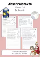 Vorschau - Arbeitsblätter - 4 Abschreibtexte: St. Martin (Klasse 2, 3, 4) Schreiben üben - Deckblatt