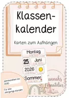 Vorschau - Poster - Klassenkalender für einen strukturierten Schulalltag - Deckblatt