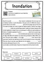 Aperçu - Inclusion - Inondation – Fiche : texte à trous, compréhension orale et mots mêlés - Page 1