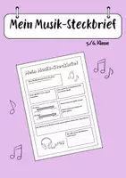 Vorschau - Arbeitsblätter - Musik-Steckbrief für die 5. und 6. Klasse - Deckblatt