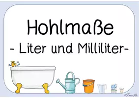 Vorschau - Poster - Lernplakate zum Thema Hohlmaße/Liter - Seite 1
