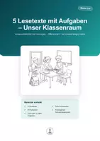 Vorschau - Arbeitsblätter - Unser Klassenraum | 5 Lesetexte mit Aufgaben & Lösungen – Leseverstehen Klasse 3–4 - Deckblatt
