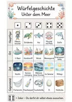 Vorschau - Aufgabenkarten - Würfelgeschichte Meer, Sommer, Strand - kreatives Schreiben - Deckblatt