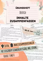 Vorschau - Arbeitsblätter - Inhaltszusammenfassung üben | 9 Seiten Übungsheft | mit steigendem Schwierigkeitsgrad | inkl. Lösung | Deutsch | Klasse 7 und 8 - Deckblatt