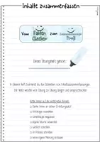 Vorschau - Arbeitsblätter - Inhaltszusammenfassung üben | 9 Seiten Übungsheft | mit steigendem Schwierigkeitsgrad | inkl. Lösung | Deutsch | Klasse 7 und 8 - Seite 1