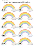 Aperçu - Feuilles d'exercices - Les multiplications arc-en-ciel Monpetitcoindief - Page 1