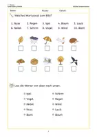 Vorschau - Arbeitsblätter - Lesetraining 2. Klasse: Herbst – Wörter, Sätze und Texte - Seite 1