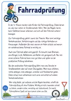 Vorschau - Arbeitsblätter - Fahrradprüfung - 3 Lesetexte mit Fragen - Seite 1