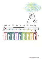 Vorschau - Arbeitsblätter - (B) Lasst uns froh und munter sein - Singen, Klangröhren, Glockenspiel, Blockflöte / Kinderlieder - Spielend leichter Einstieg für Anfänger / Bunte Noten Rainbow B - Seite 2