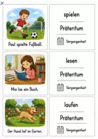 Vorschau - Spiele - Zeitformen-Merkspiel Deutsch – 6 Zeitformen spielerisch üben | 36 Karten zum Ausschneiden - Seite 2