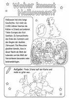 Vorschau - Arbeitsblätter - Halloween Lernmappe – 14 Arbeitsblätter in Schwarz-Weiß | Halloween Geschichte, Bräuche & Aufgaben I für Schule und Zuhause I PDF ausdrucken - Seite 1