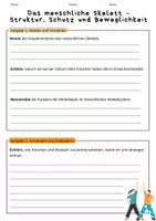 Vorschau - Arbeitsblätter - Aufgaben des menschlichen Skeletts - Deckblatt