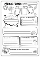 Vorschau - Arbeitsblätter - Meine Ferien - Blatt zum Ausfüllen und Ausmalen - Deckblatt