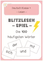 Vorschau - Spiele - Blitzlesen Spiel - die 100 häufigsten Wörter - Deckblatt