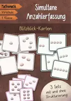 Vorschau - Stationenlernen - 3 Kartensets Blitzblick - Simultane Anzahlerfassung - Vorschule und 1. Klasse - Deckblatt