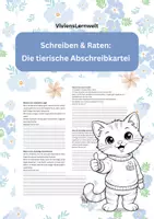 Vorschau - Arbeitsblätter - Schreiben & Raten: Die tierische Abschreibkartei - Deckblatt