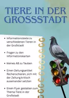 Vorschau - Arbeitsblätter - Tiere in der Großstadt - Deckblatt