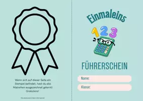 Vorschau - Arbeitsblätter - Einmaleins-Führerschein mit Urkunde - Seite 1