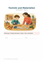 Vorschau - Arbeitsblätter - Sachunterricht - Sachtexte Klasse 2: Werkzeuge, Maschinen, Papier, Holz, Kunststoff - Deckblatt