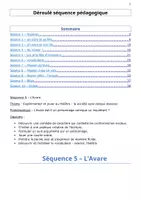 Aperçu - Préparation de séquence / Séquence complète - Séquence 5 - L'Avare - Page de couverture
