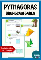 Vorschau - Arbeitsblätter - Übungsaufgaben zum Satz des Pythagoras - Deckblatt