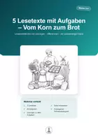 Vorschau - Arbeitsblätter - Vom Korn zum Brot – 5 Lesetexte mit Aufgaben | Leseverständnis Klasse 3–4 - Deckblatt