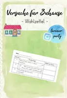 Vorschau - Arbeitsblätter - Wahlzettel: Versuche für Zuhause - Deckblatt