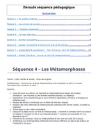Aperçu - Préparation de séquence / Séquence complète - Séquence 4 - Les Métamorphoses - Page de couverture