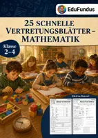 Vorschau - Arbeitsblätter - 25 Vertretungsblätter Mathematik Klasse 2–4 – schnelle Mathe-Arbeitsblätter mit Lösungen - Deckblatt