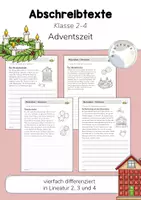 Vorschau - Arbeitsblätter - 4 Abschreibtexte: Advent (Klasse 2, 3, 4) Schreiben üben - Deckblatt