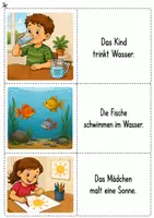 Vorschau - Spiele - Bilder den Sätzen zuordnen – Lesespiel mit 24 Karten | Lesen lernen & Leseverständnis - Seite 3