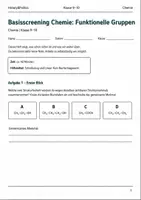Vorschau - Arbeitsblätter - Funktionelle Gruppen Basisscreening Klasse 9–10 Chemie - Deckblatt