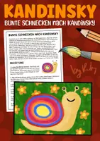 Vorschau - Arbeitsblätter - Bunte Schnecke nach Kandinsky - Kunstprojekt für den Herbst - Deckblatt