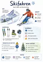 Vorschau - Arbeitsblätter - Lernposter + Arbeitsblätter zum Thema "Skifahren" + Lösung & MP3 + Mindmap + Infografik - Deckblatt