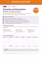Vorschau - Arbeitsblätter - Satzarten und Satzzeichen kompakt - Deckblatt