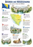 Vorschau - Arbeitsblätter - Lernposter + Arbeitsblätter zum Thema "Bosnien und Herzegowina" + Lösung & MP3 + Mindmap + Infografik - Deckblatt