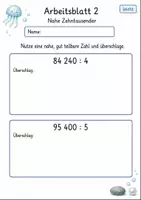 Vorschau - Arbeitsblätter - Überschlag Division | Mathematik Klasse 4 | 10 Arbeitsblätter als PDF - Seite 2