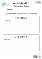 Vorschau - Arbeitsblätter - Überschlag Division | Mathematik Klasse 4 | 10 Arbeitsblätter als PDF - Seite 3